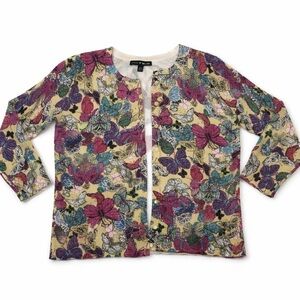 Cable & Gauge Medium Knit Cardigan Statement Butterfly Fairycore Indy Artsy